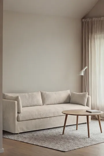 Linnevik sohva - Jump Beige 1956-valkoöljytty tammi, 4-sits, helmahameella - 1898