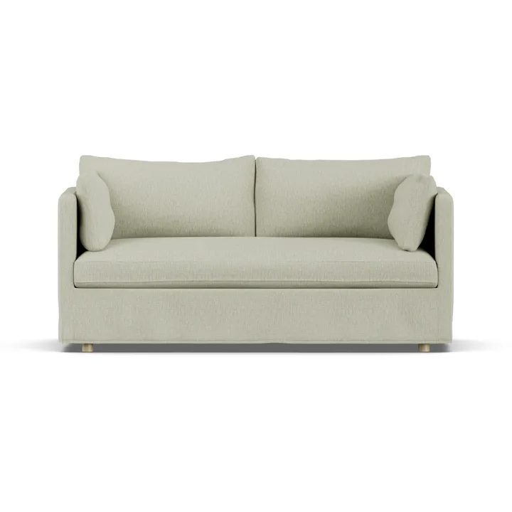 Linnevik sohva - Luiza Beige 3981-valkoöljytty tammi, 2-sits, helmahameella - 1898