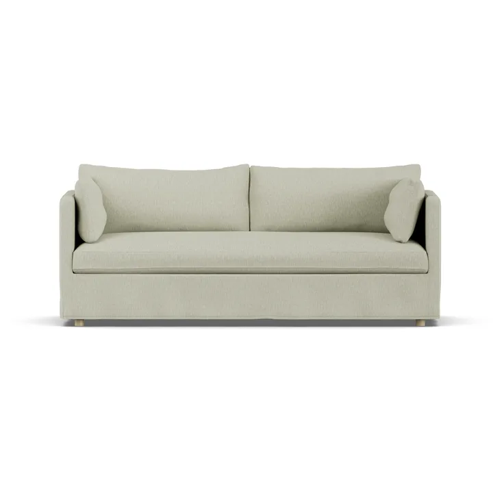 Linnevik sohva - Luiza Beige 3981-valkoöljytty tammi, 3-sits, helmahameella - 1898