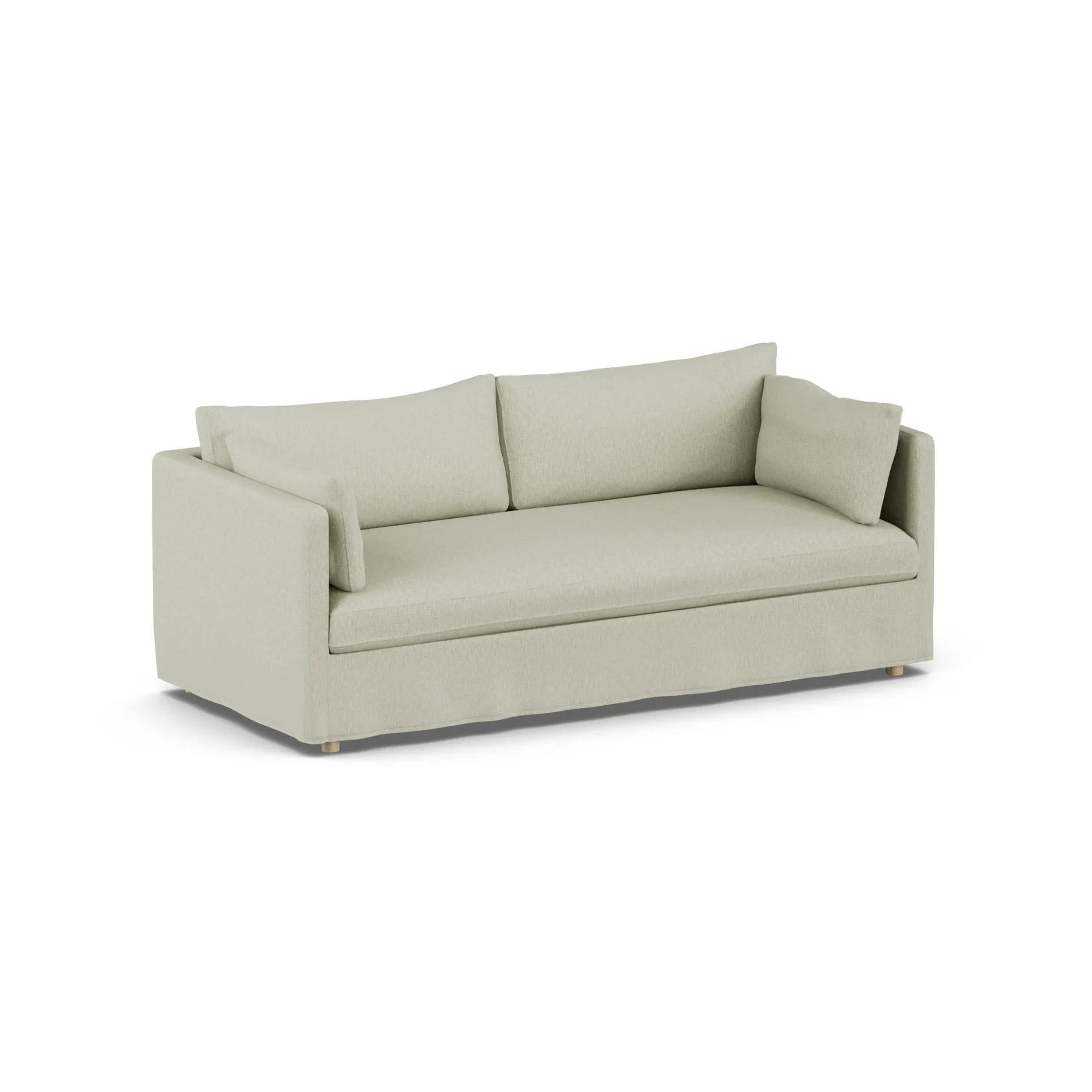 Linnevik sohva, Luiza Beige 3981-valkoöljytty tammi, 3-sits, helmahameella 1898