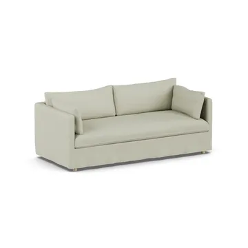 Linnevik sohva - Luiza Beige 3981-valkoöljytty tammi, 3-sits, helmahameella - 1898