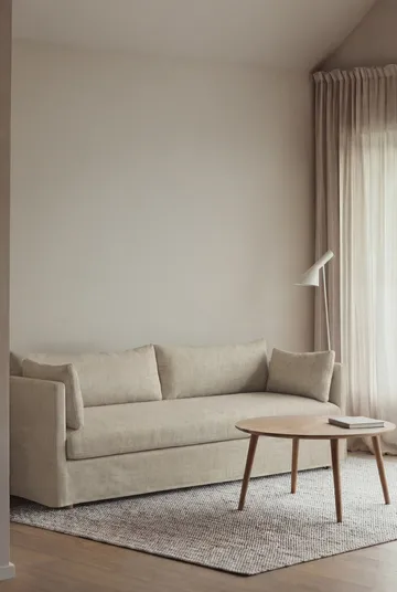 Linnevik sohva - Luiza beige 3981-valkoöljytty tammi, 4-sits, helmahameella - 1898