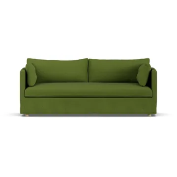 Linnevik sohva - Luiza green 3975-valkoöljytty tammi, 3-sits, helmahameella - 1898