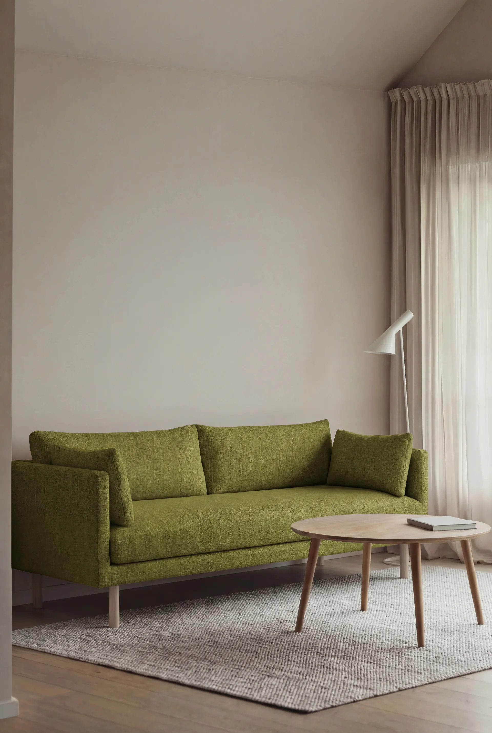 Linnevik sohva, Luiza Green 3975-valkoöljytty tammi, 3-sits 1898