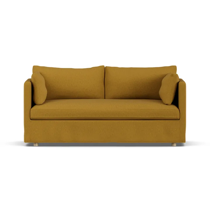 Linnevik sohva - Luiza Mustard 3972-valkoöljytty tammi, 2-sits, helmahameella - 1898