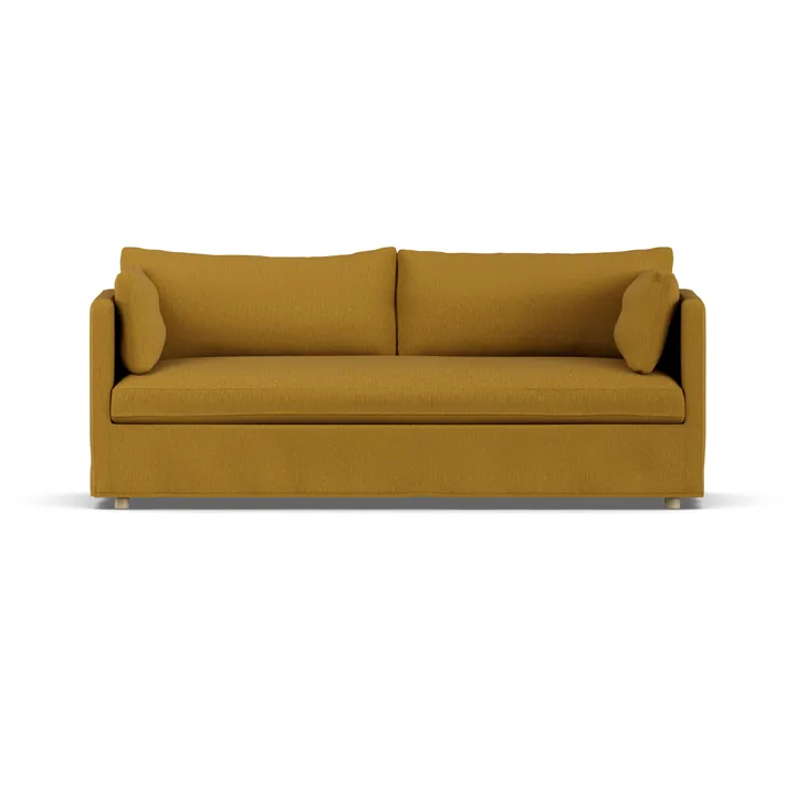 Linnevik sohva - Luiza Mustard 3972-valkoöljytty tammi, 3-sits, helmahameella - 1898