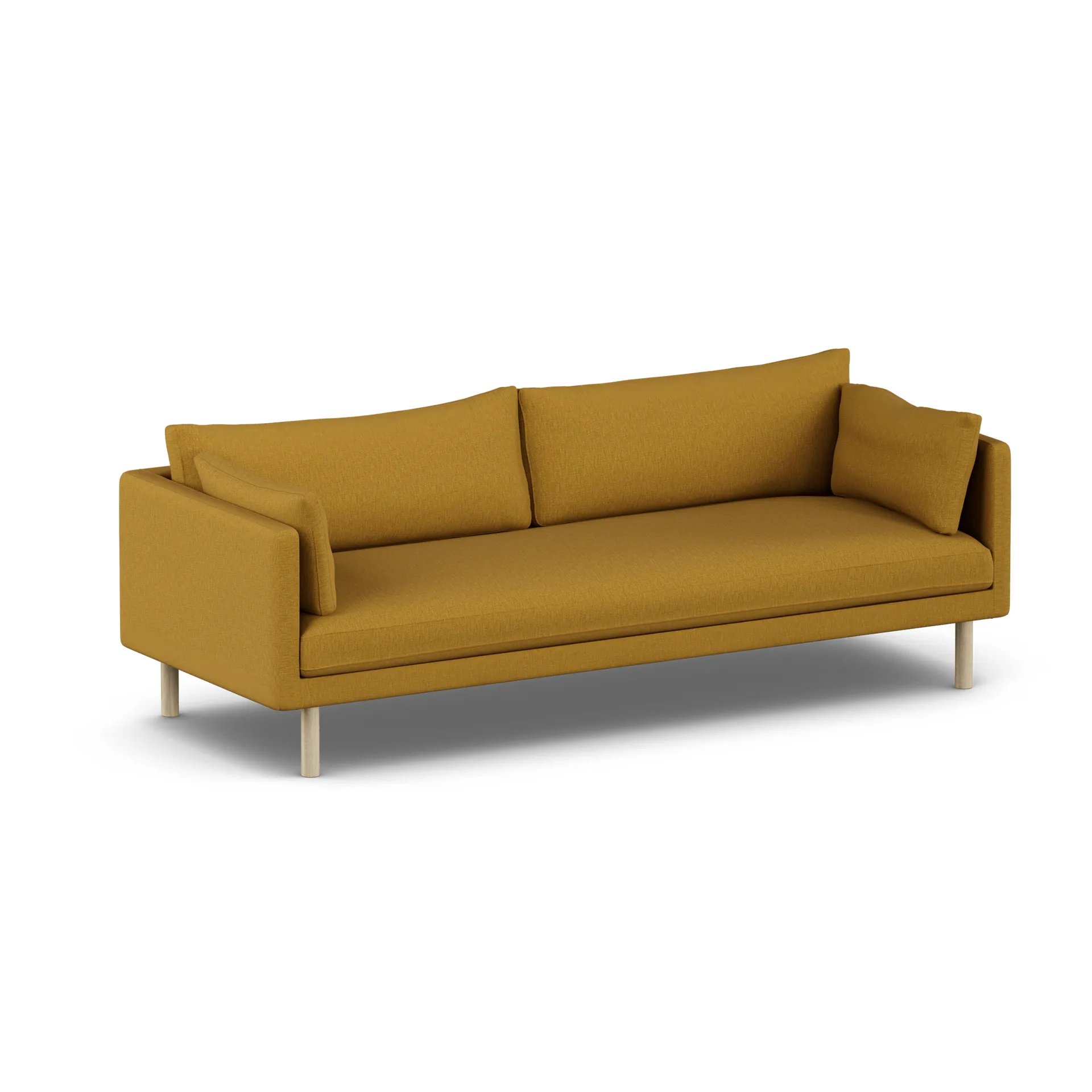 Linnevik sohva, Luiza Mustard 3972-valkoöljytty tammi, 4-istuttava, ilman helmahametta 1898
