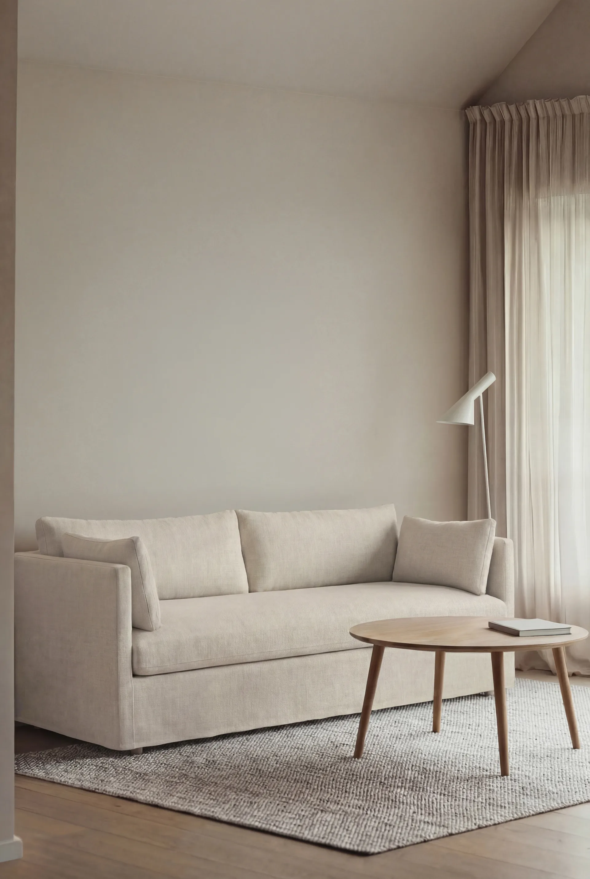 Linnevik sohva, Oslo Nature 1540-valkoöljytty tammi, 3-sits, helmahameella 1898