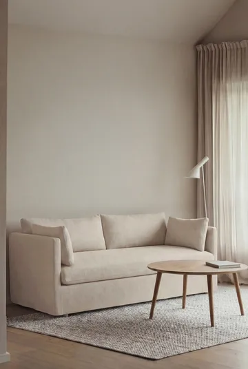 Linnevik sohva - Same Beige 6670-valkoöljytty tammi, 2-sits, helmahameella - 1898