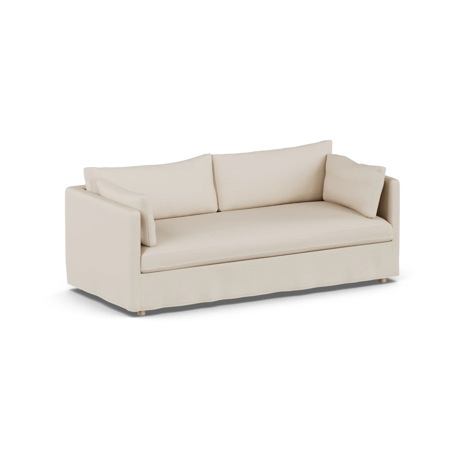 Linnevik sohva, Same Beige 6670-valkoöljytty tammi, 3-sits, helmahameella 1898