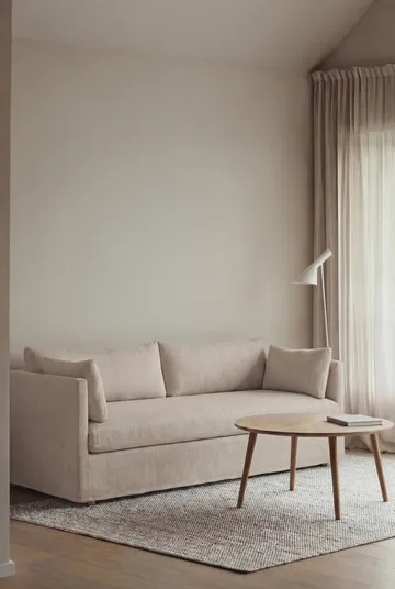 Linnevik sohva - Same Beige 6670-valkoöljytty tammi, 3-sits, helmahameella - 1898