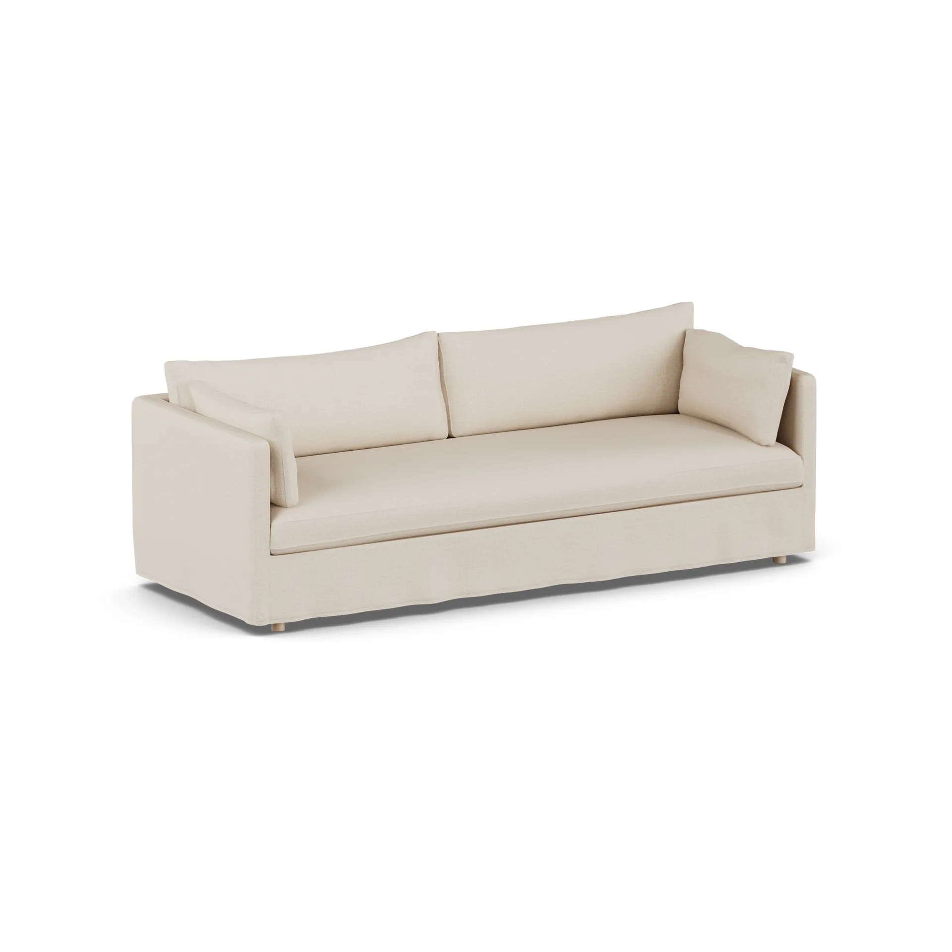 Linnevik sohva, Same Beige 6670-valkoöljytty tammi, 4-sits, helmahameella 1898
