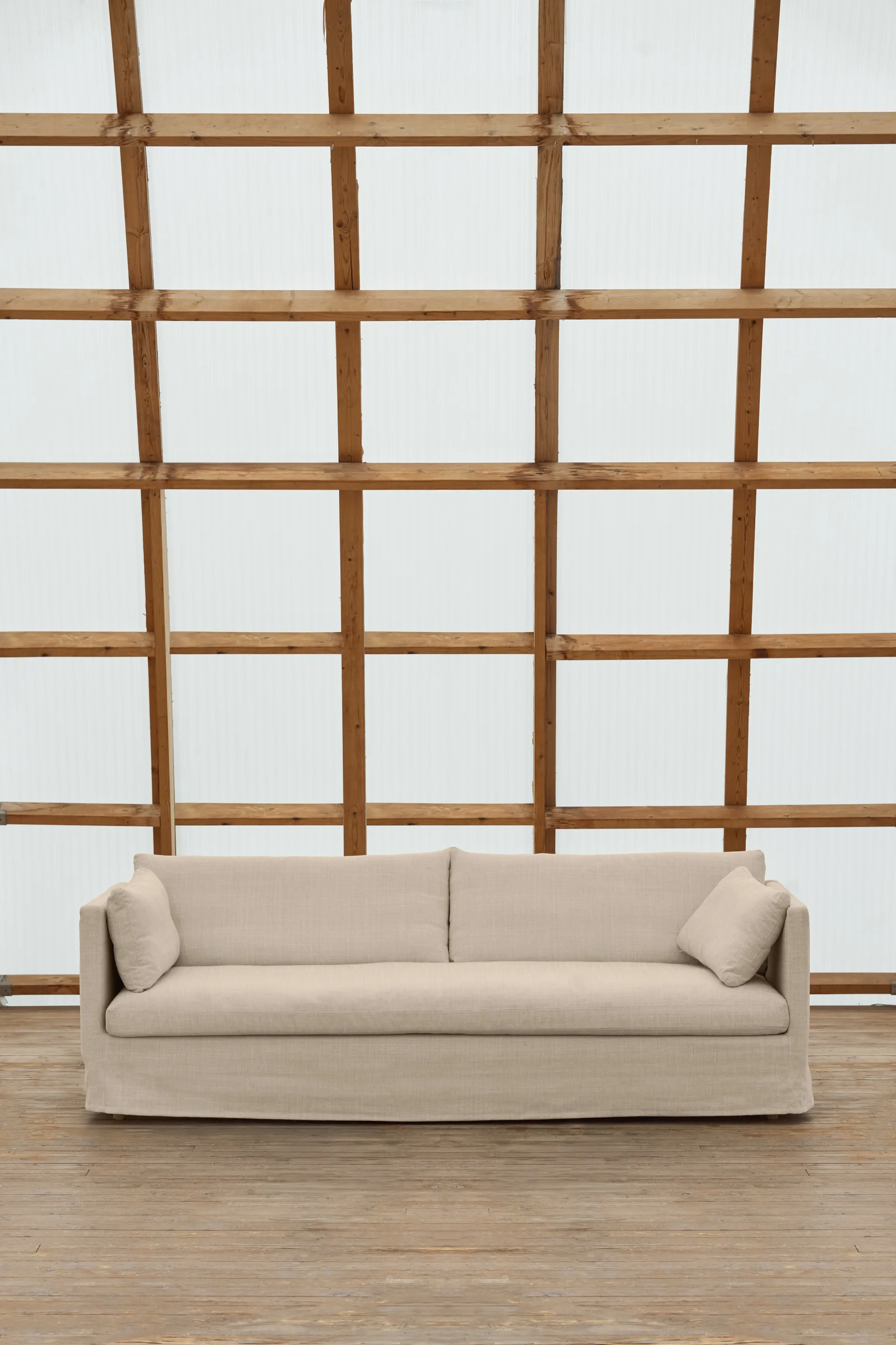 Linnevik sohva, Same Beige 6670-valkoöljytty tammi, 4-sits, helmahameella 1898