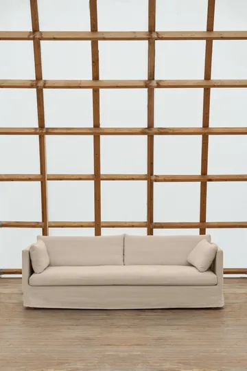 Linnevik sohva - Same Beige 6670-valkoöljytty tammi, 4-sits, helmahameella - 1898