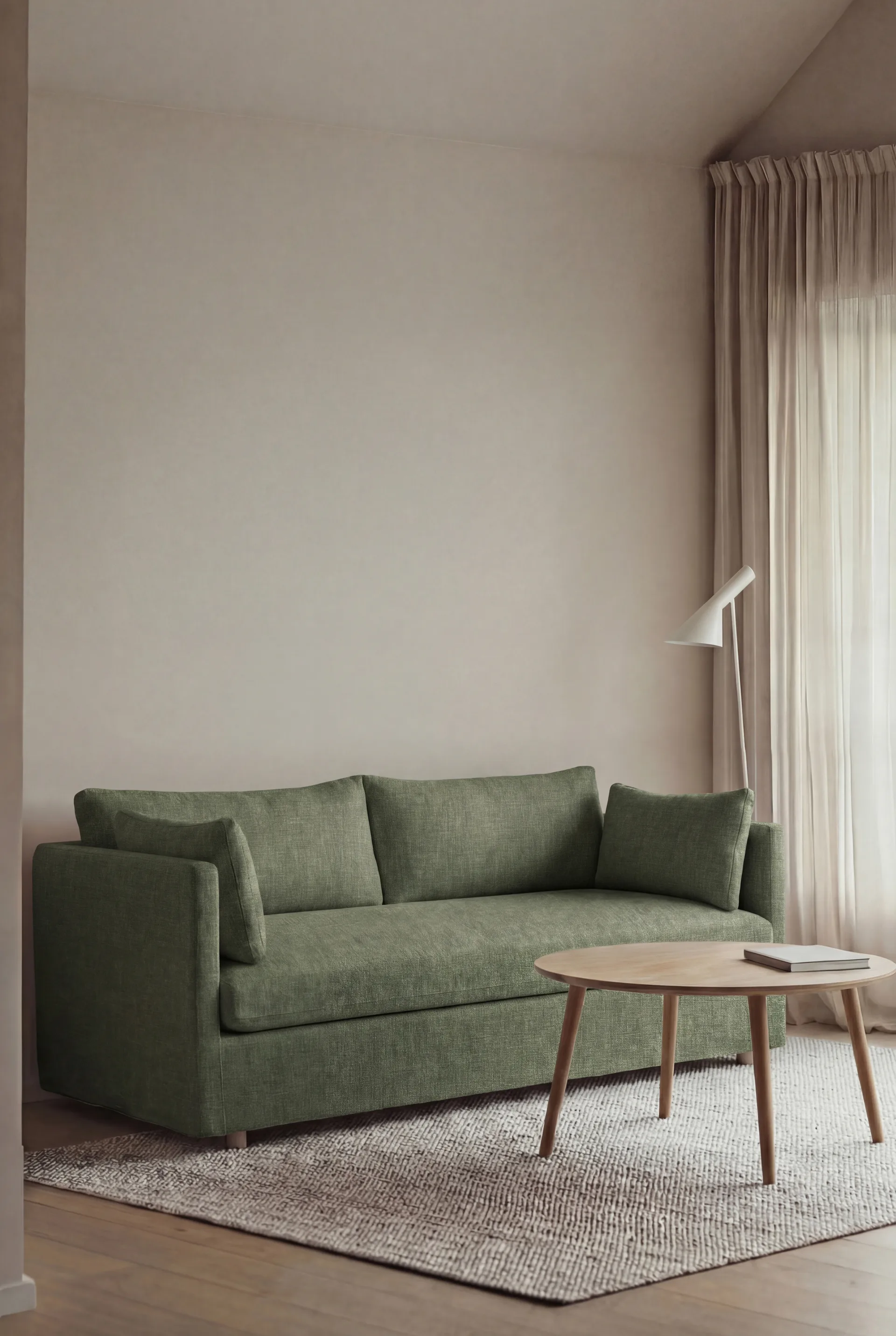 Linnevik sohva, Same Forest 6677-valkoöljytty tammi, 2-sits, helmahameella 1898