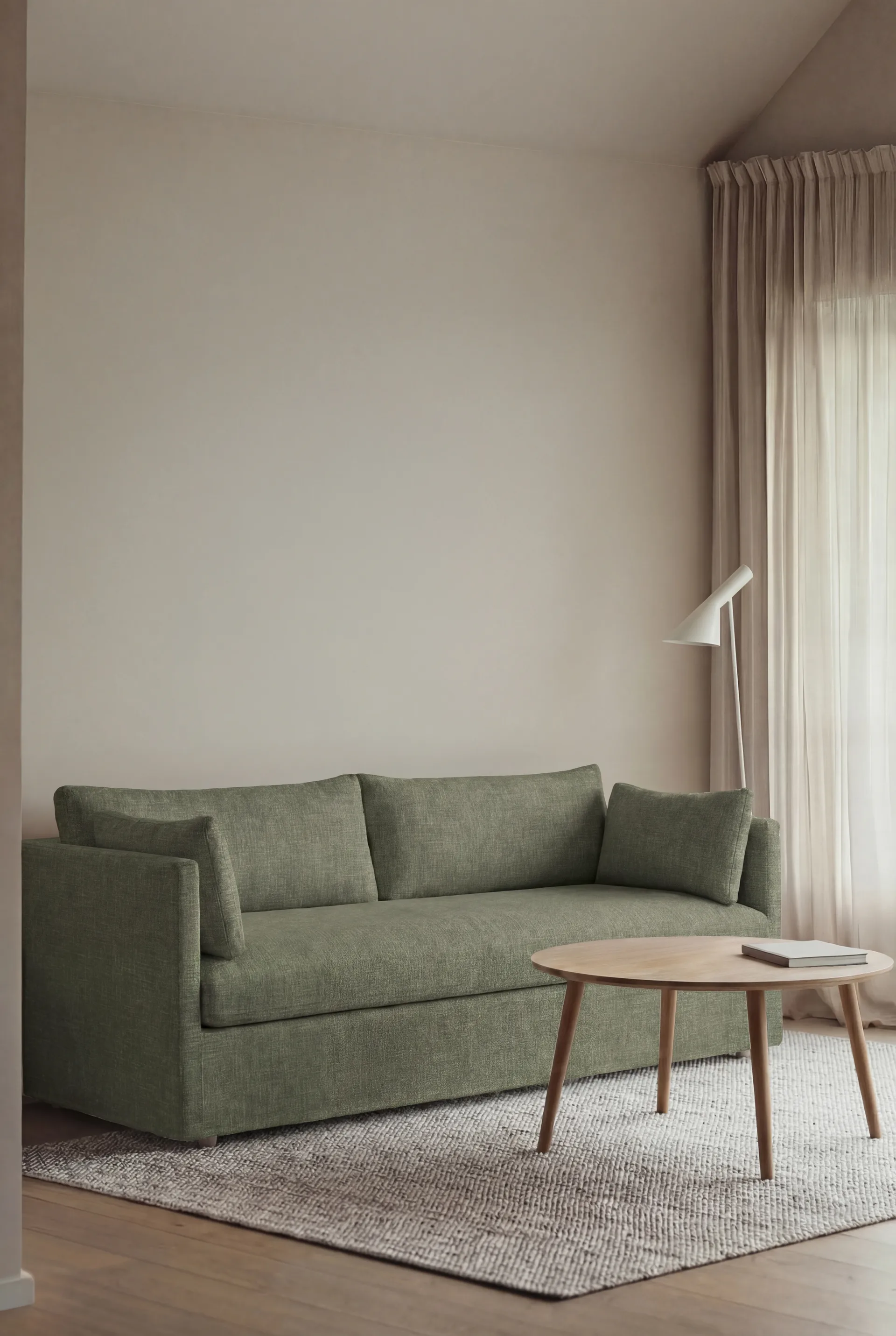 Linnevik sohva, Same Forest 6677-valkoöljytty tammi, 3-sits, helmahameella 1898