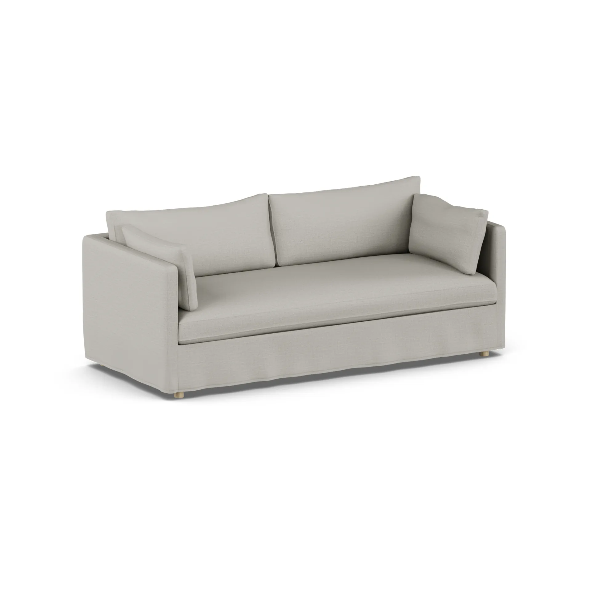 Linnevik sohva, Same Grey 6673-valkoöljytty tammi, 3-sits, helmahameella 1898
