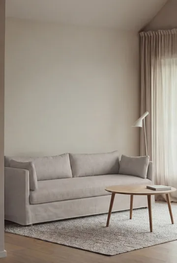 Linnevik sohva - Same Grey 6673-valkoöljytty tammi, 4-sits, helmahameella - 1898