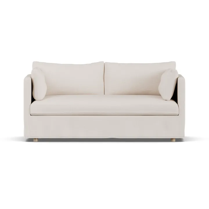 Linnevik sohva - Same Off White 6671-valkoöljytty tammi, 2-sits, helmahameella - 1898
