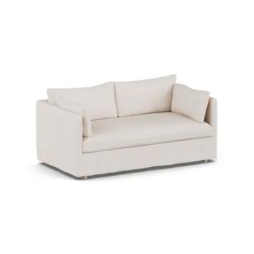 Linnevik sohva - Same Off White 6671-valkoöljytty tammi, 2-sits, helmahameella - 1898