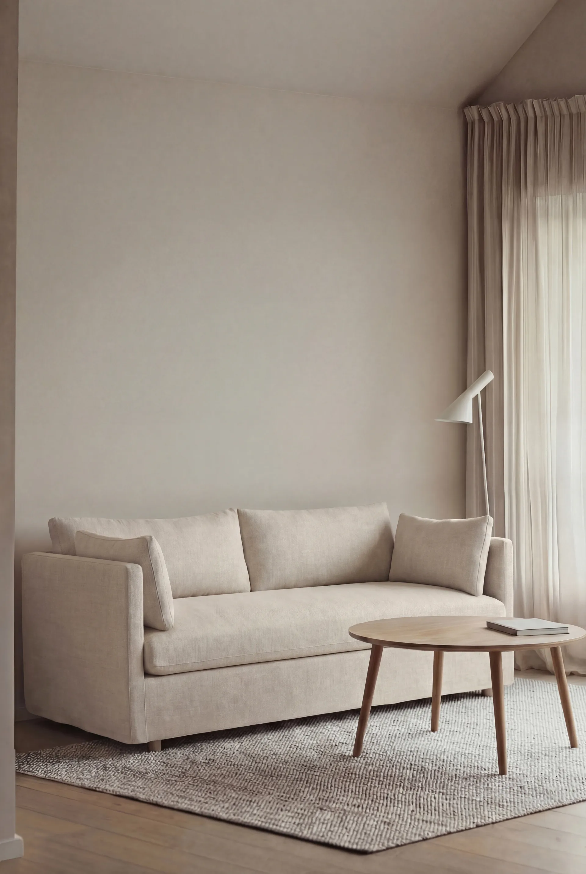 Linnevik sohva, Same Off White 6671-valkoöljytty tammi, 2-sits, helmahameella 1898