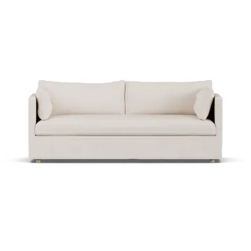 Linnevik sohva - Same Off White 6671-valkoöljytty tammi, 3-sits, helmahameella - 1898