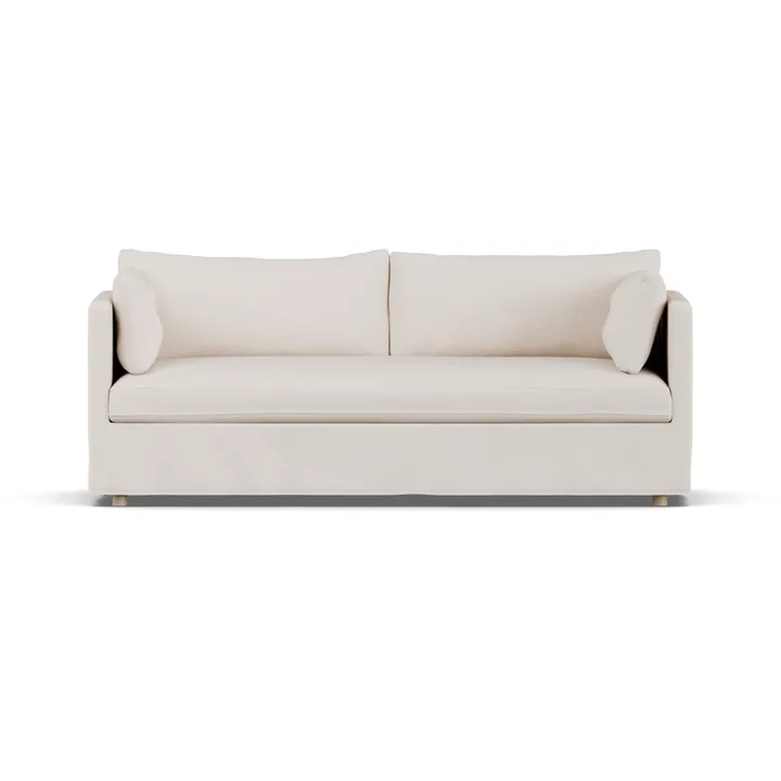 Linnevik sohva - Same Off White 6671-valkoöljytty tammi, 3-sits, helmahameella - 1898