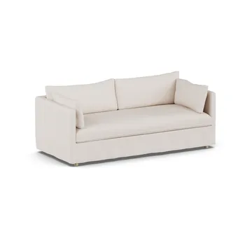 Linnevik sohva - Same Off White 6671-valkoöljytty tammi, 3-sits, helmahameella - 1898