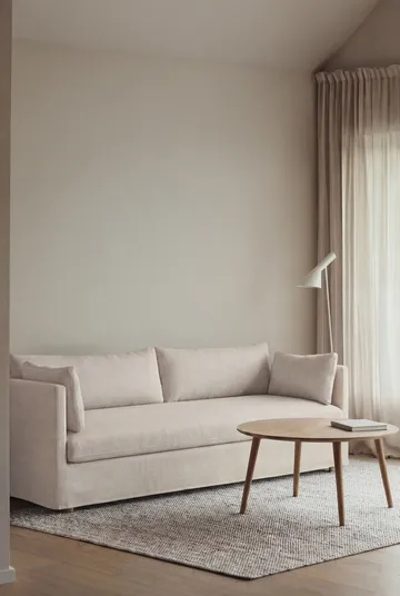 Linnevik sohva - Same Off White 6671-valkoöljytty tammi, 4-sits, helmahameella - 1898