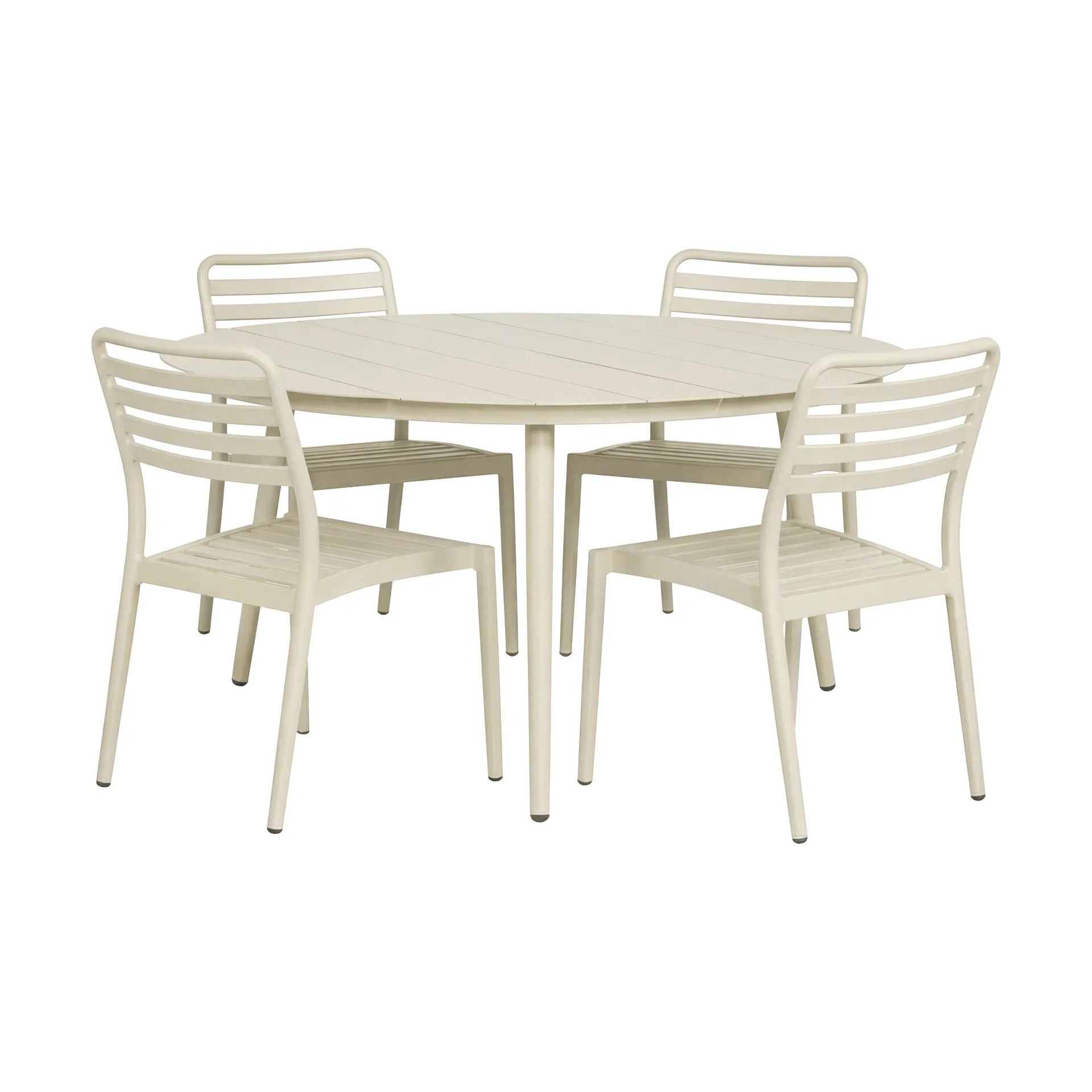 Marsala ruokapöytä Ø140 cm + 4 kpl Messina tuoli, Off white,  1898