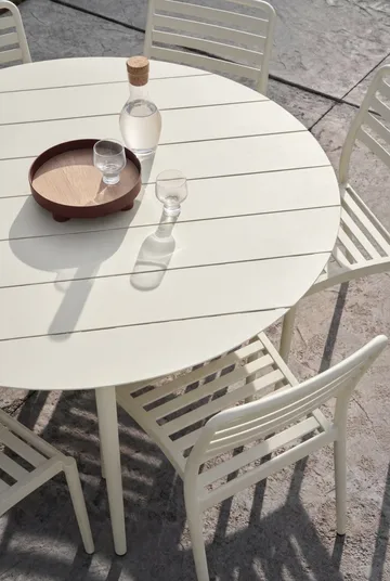 Marsala ruokapöytä Ø140 cm + 4 kpl Messina tuoli, Off white - 1898