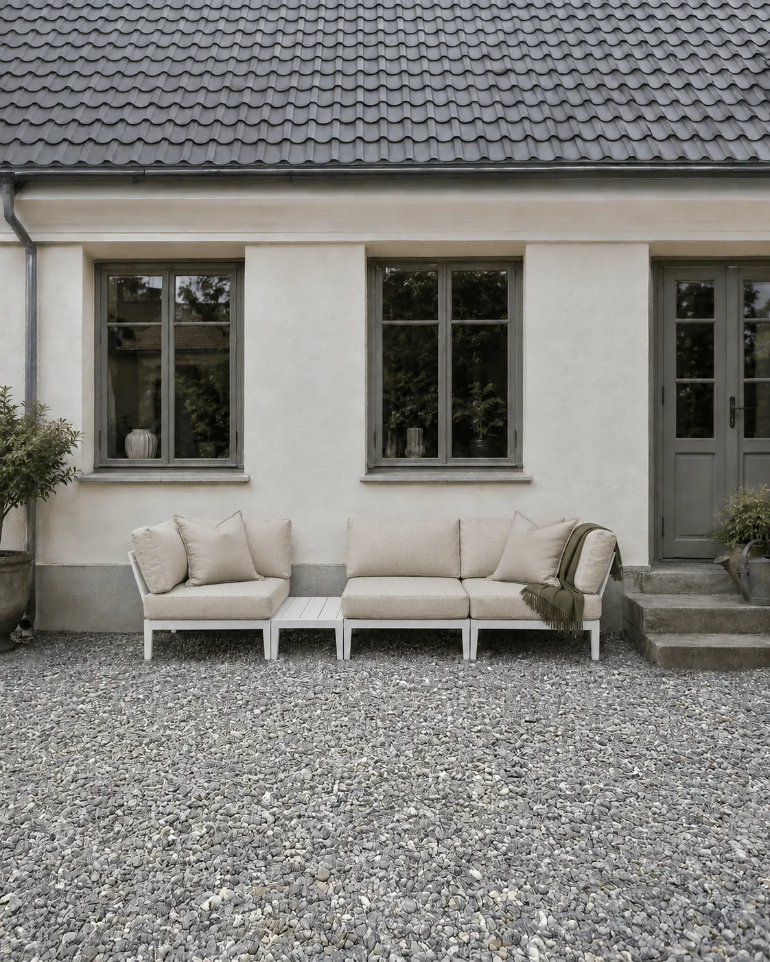 Santander moduulisohva kulmamoduuli, Valkoinen-beige 1898