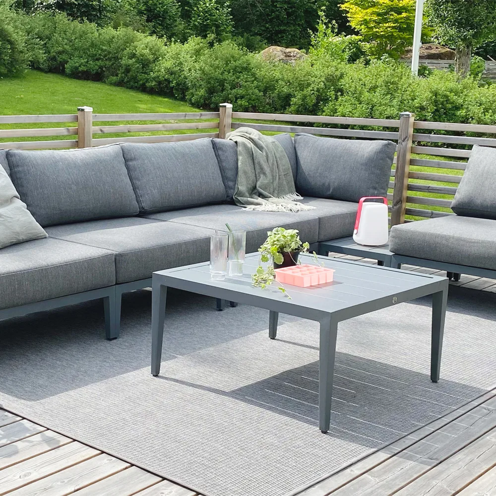 Santander sivupöytä 75 x 43 x 24 cm, Harmaa alumiini 1898