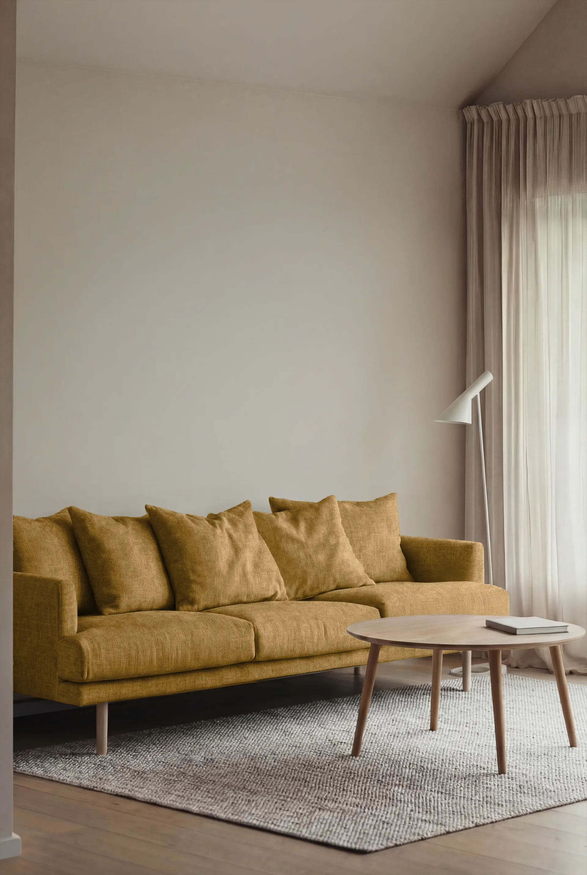 Sjövik sohva, Luiza Mustard 3972-valkoöljytty tammi, 3,5-sits 1898