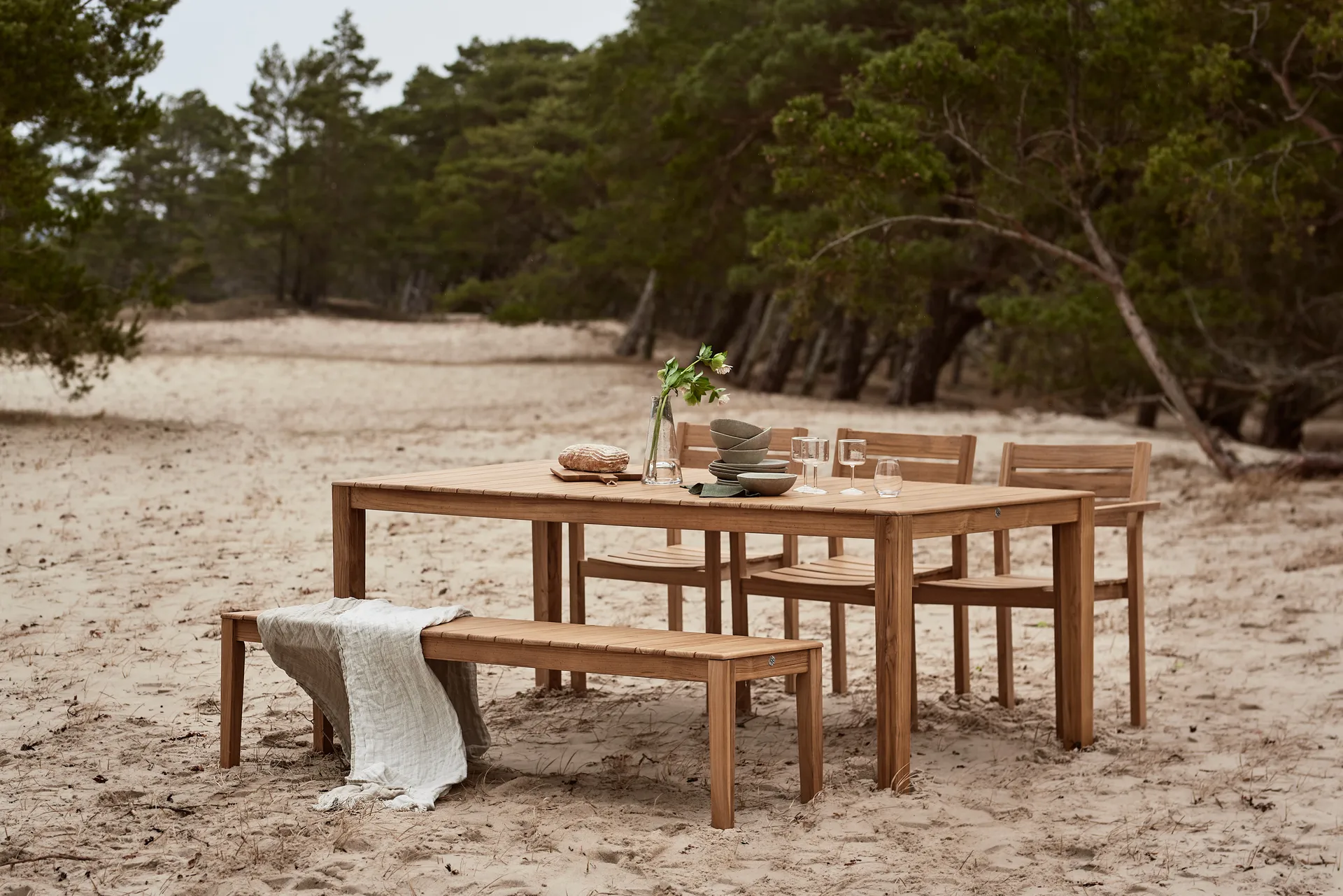 Sköndal penkki 199x40x45 cm, Teak 1898