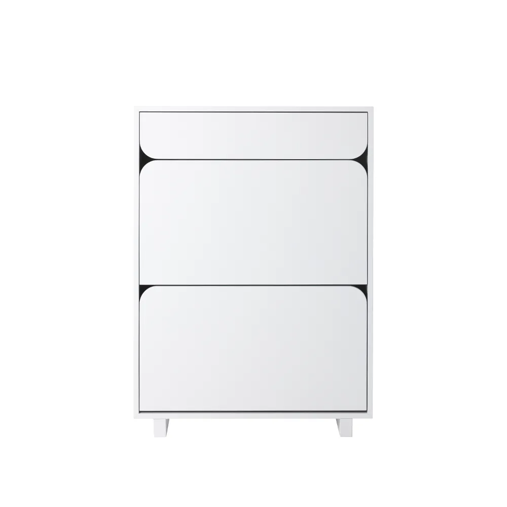 1898 Vidja kenkäkaappi Valkoinen lakka, 2 lokeroa + 1 laatikko