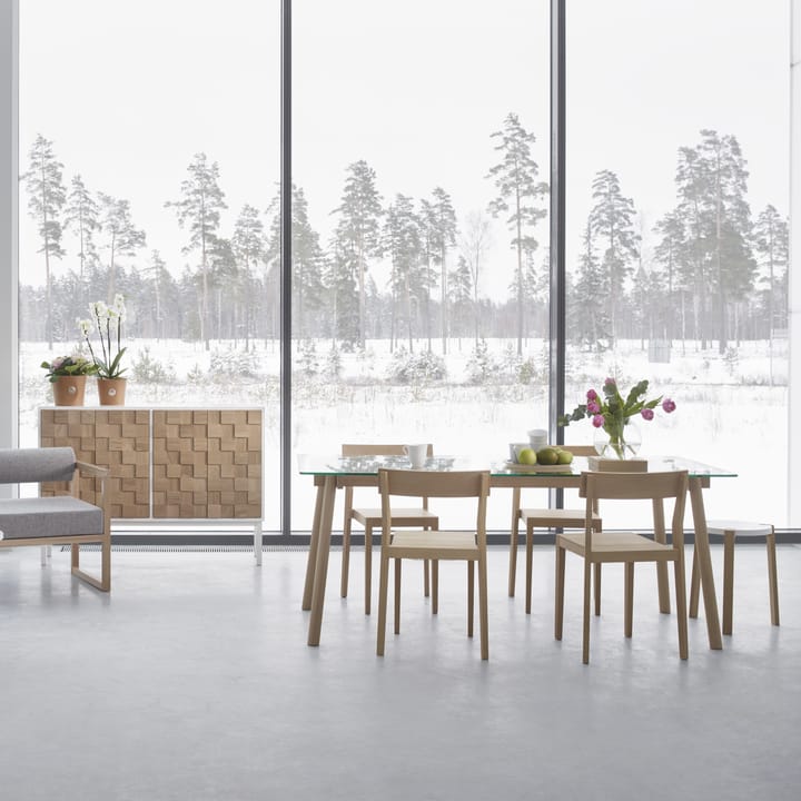 Corners ruokapöytä, Tammi valkoöljytty, lasi A2