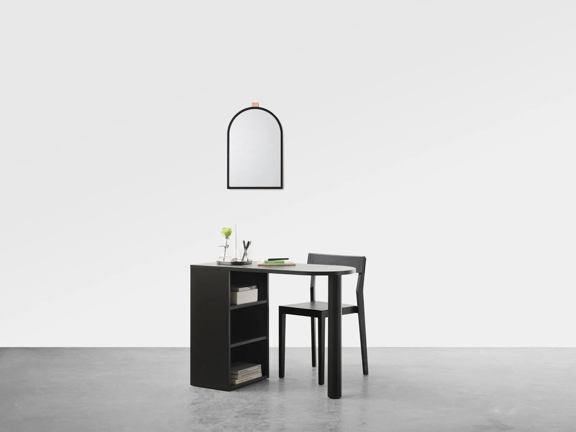 Echo seinäpeili, Musta, 43x63 cm A2