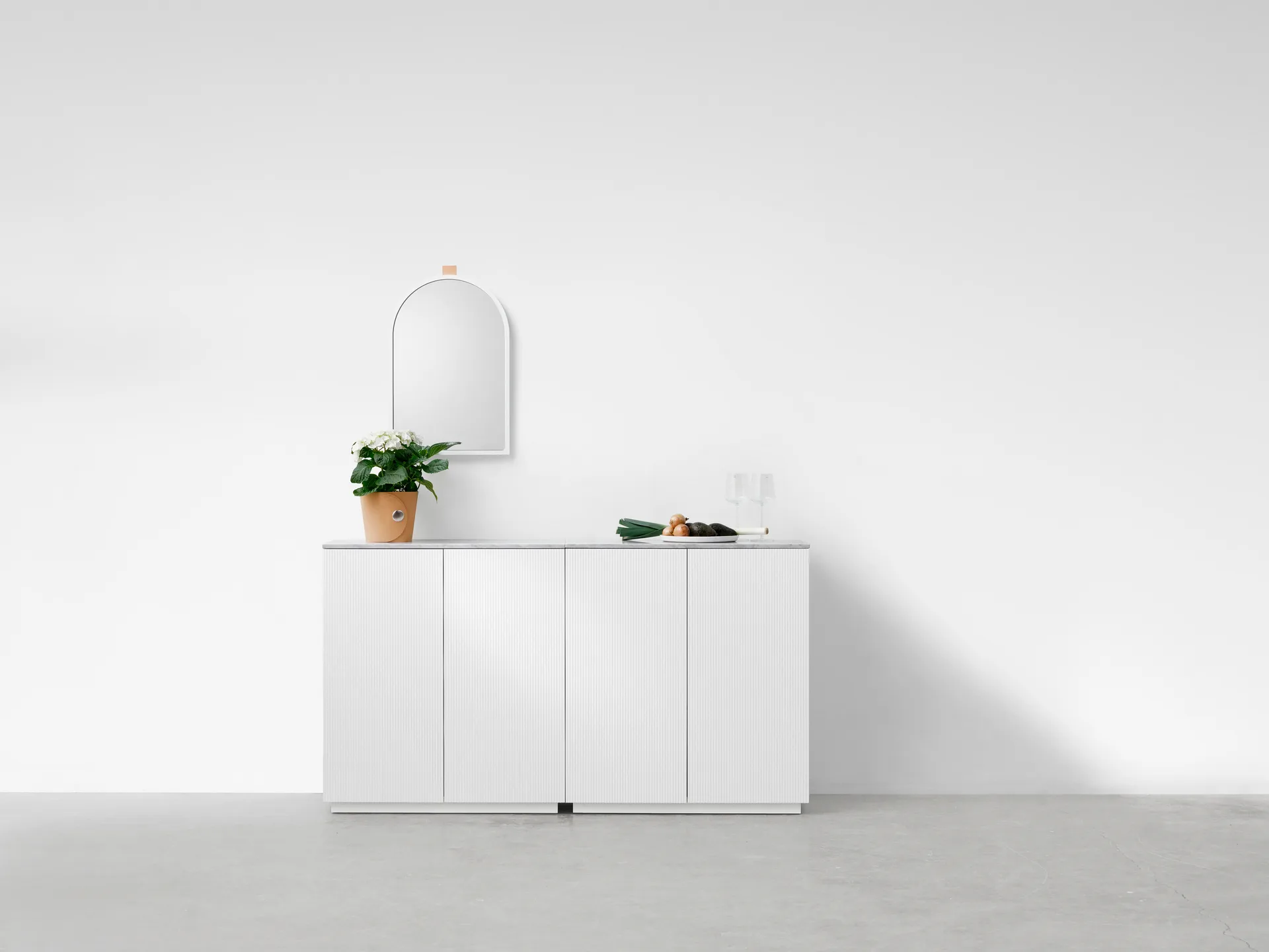 Echo seinäpeili, Valkoinen, 43x63 cm A2