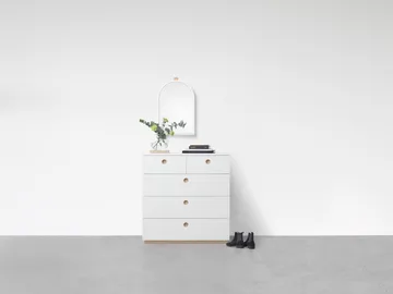 Echo seinäpeili - Valkoinen, 43x63 cm - A2