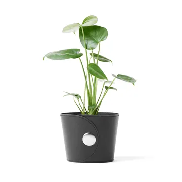 Hug ruukku - Tärnsjö nahka musta, Ø18x15 cm - A2