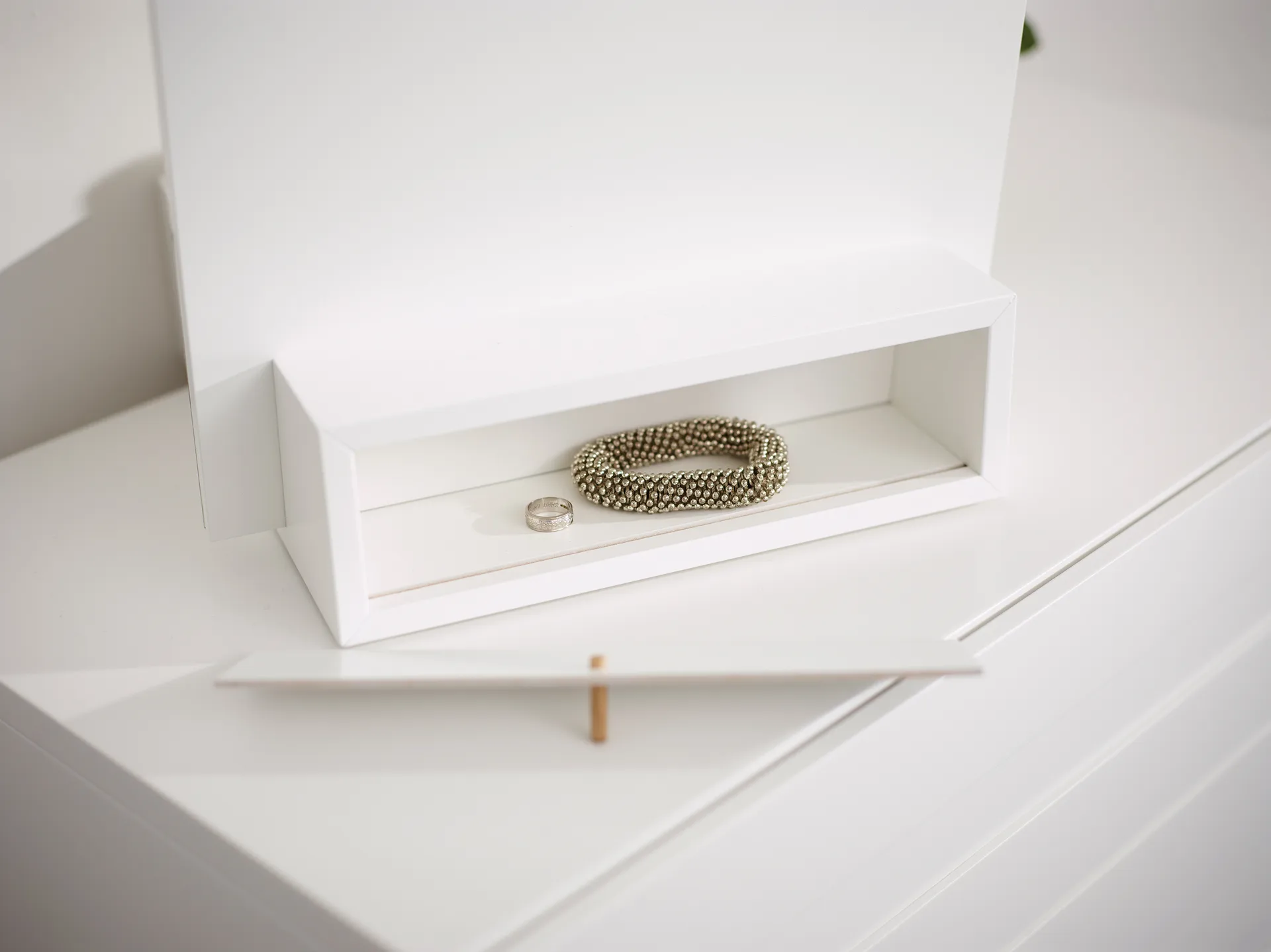 Me pöytäpeili säilytyksellä, Valkoinen, 34×57×30 cm A2