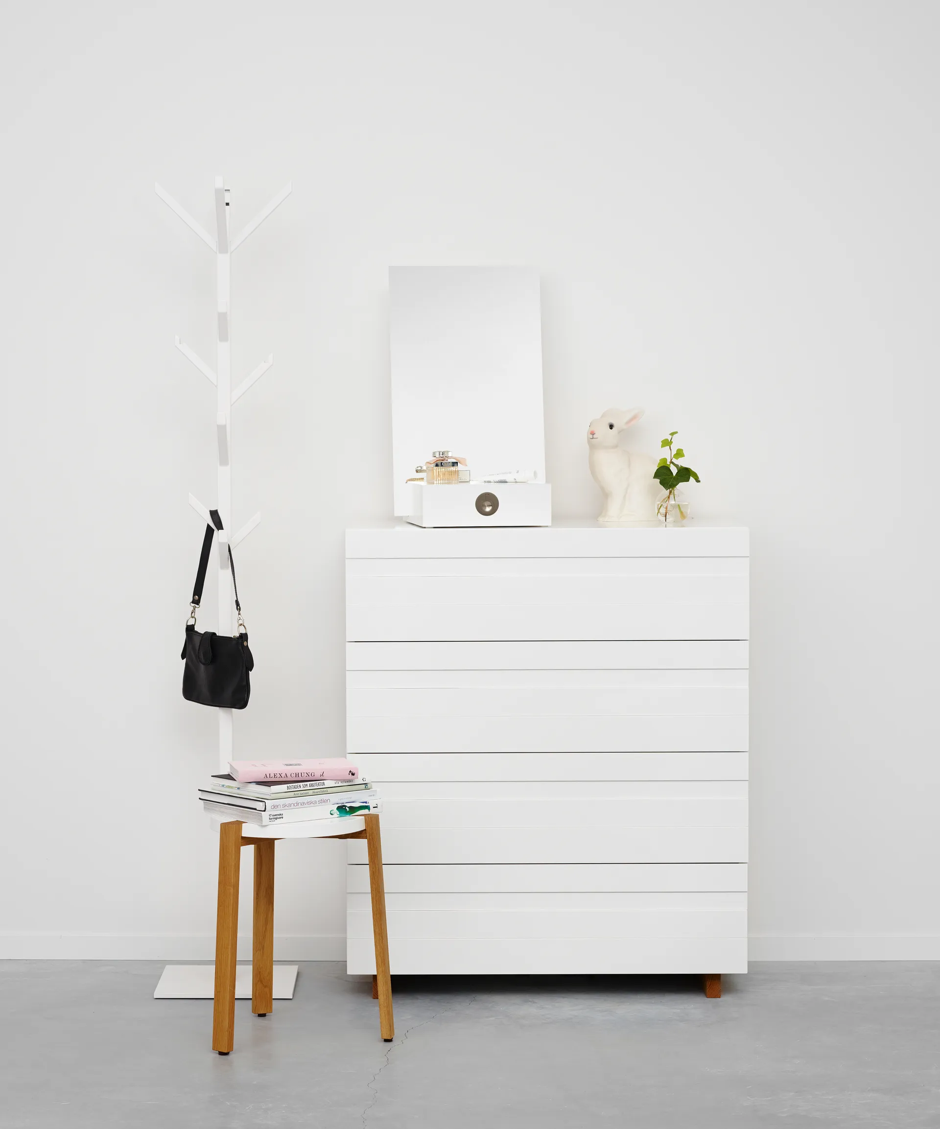 Me pöytäpeili säilytyksellä, Valkoinen, 34×57×30 cm A2