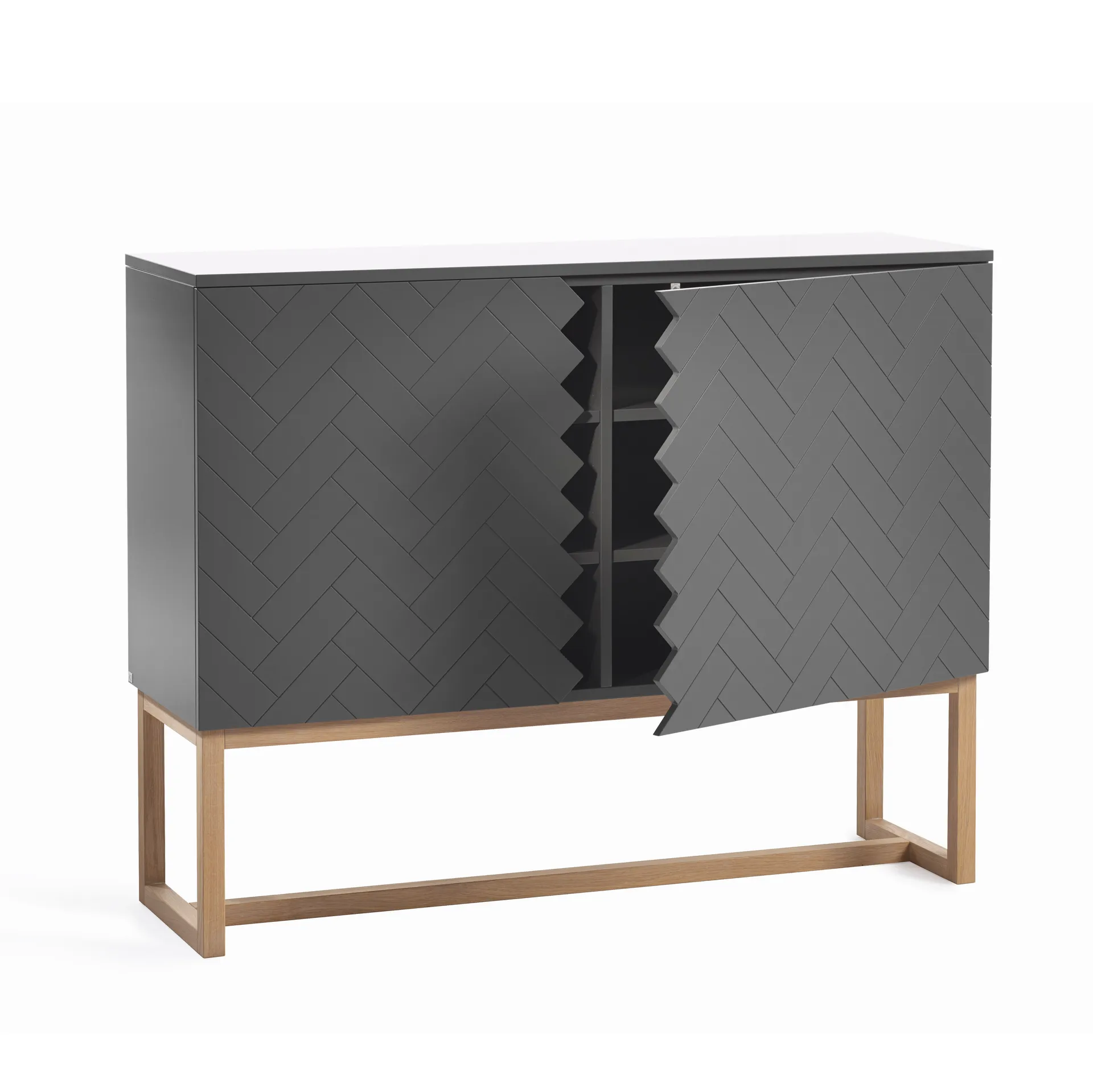 Story kaappi, harmaa-vitlaserade Jalat tammea A2