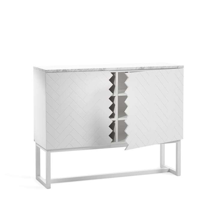 Story sivupöytä - Valkoinen, valkoinen marmoripöytälevy, valkoinen runko - A2