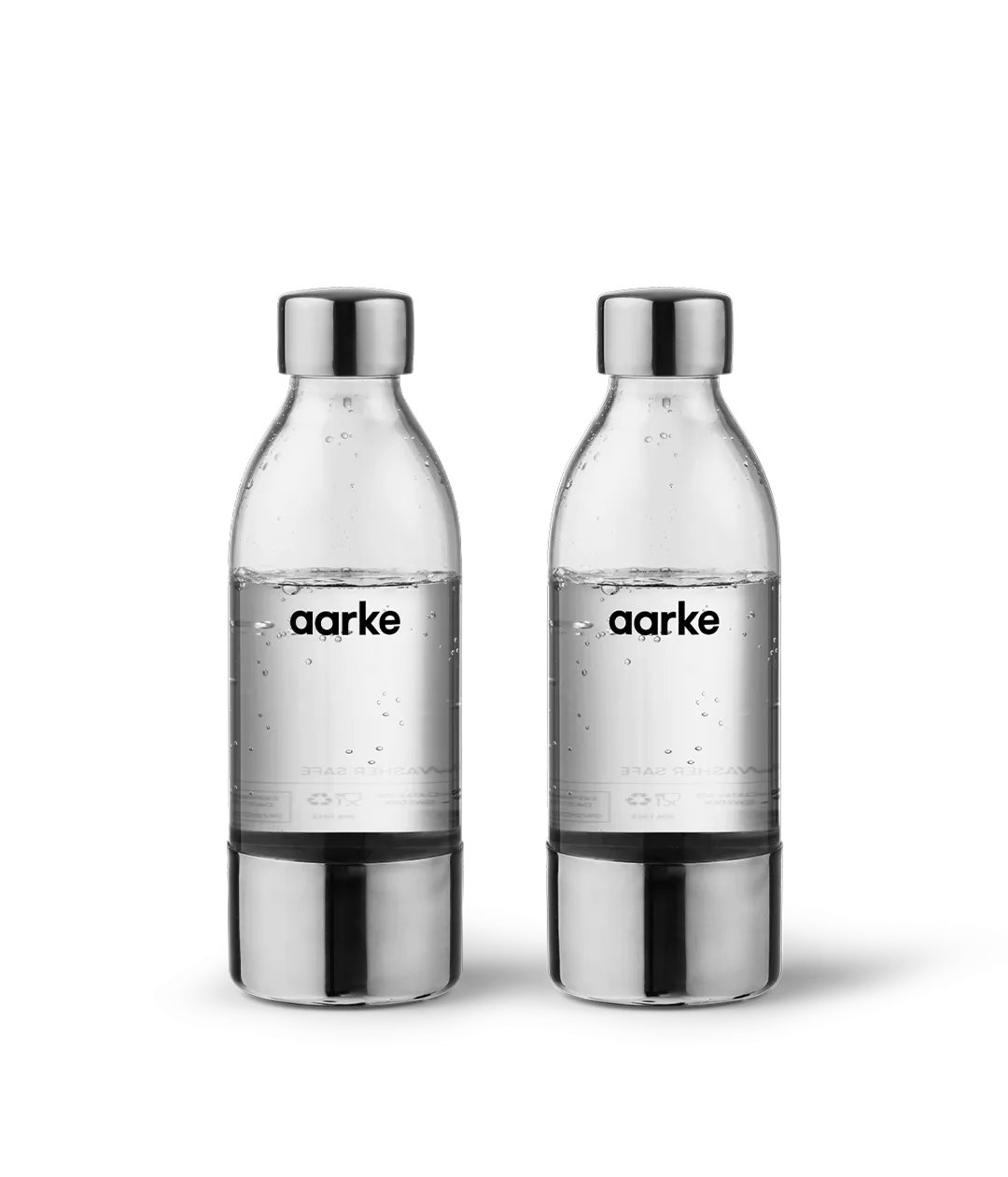 Aarke PET vesipullo 65 cl 2 kpl, Kirkas-ruostumaton teräs Aarke