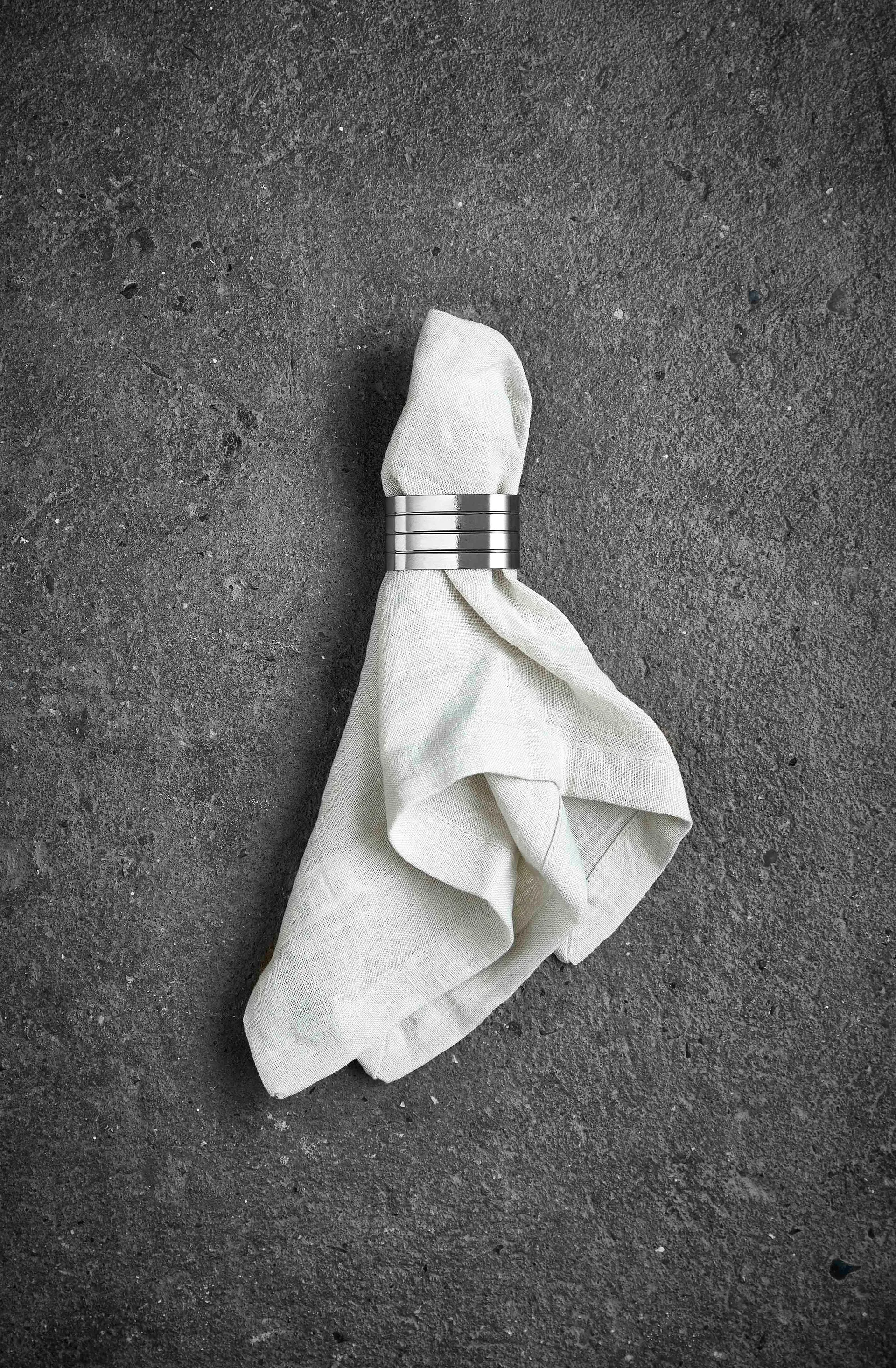 Groovy servettirengas 4-pakkaus, Ruostumaton teräs Aida