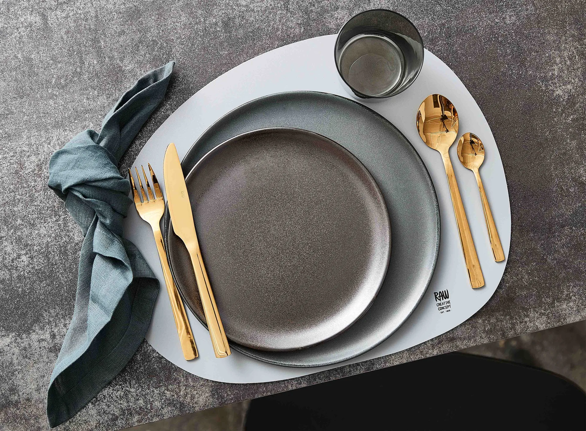 Raw jälkiruokalusikka 4-pakkaus, Kulta Aida