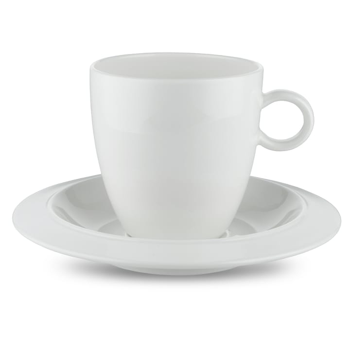 Bavero kahvikuppi lautasella 2-pakkaus - valkoinen - Alessi