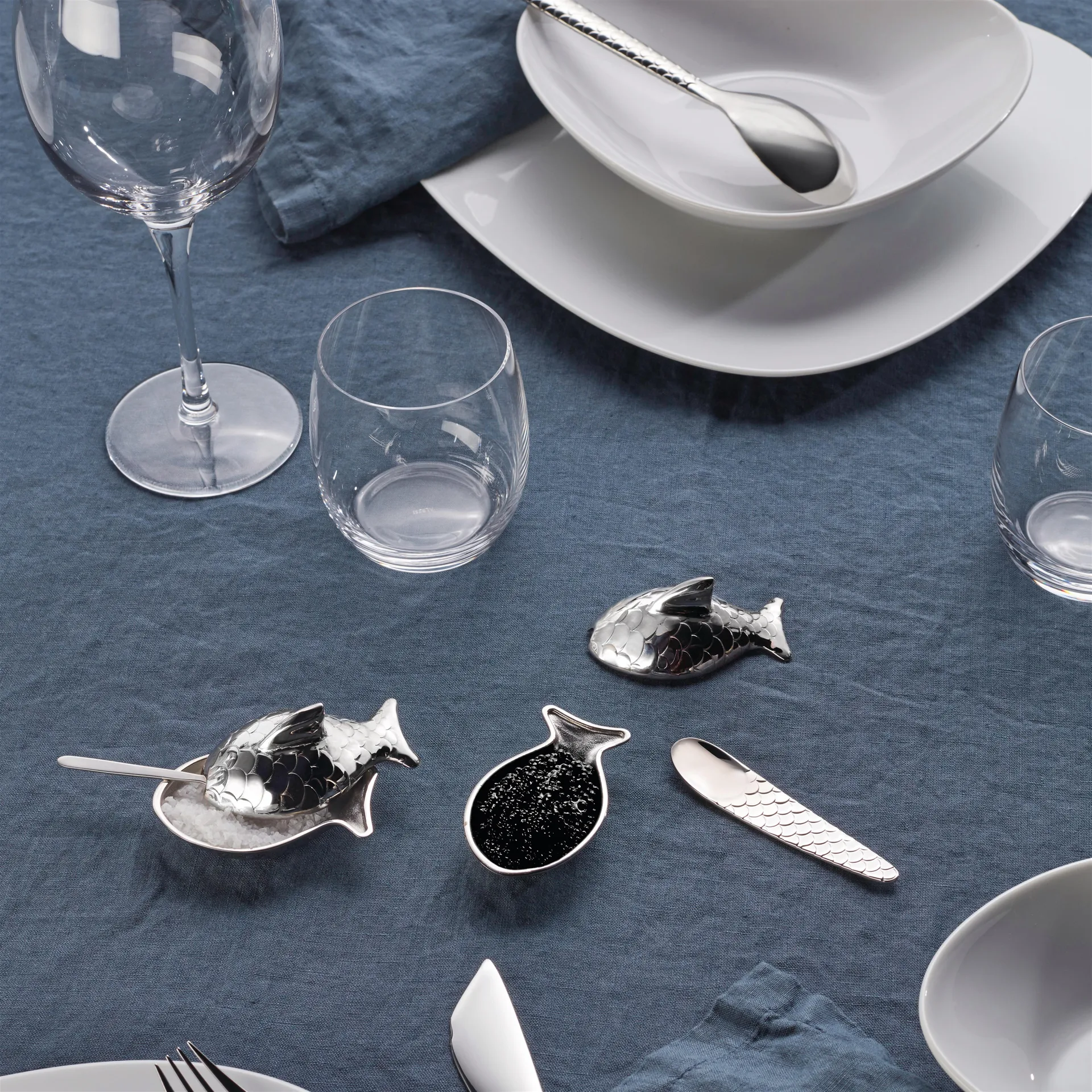 Colombina fish suola-astia, ruostumaton teräs Alessi